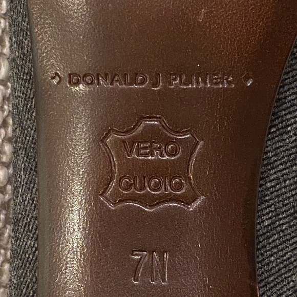 Donald J Pliner Dark Denim Open Toe W Snake Print Leather Heel / Womens Size 7N - Picture 10 of 11